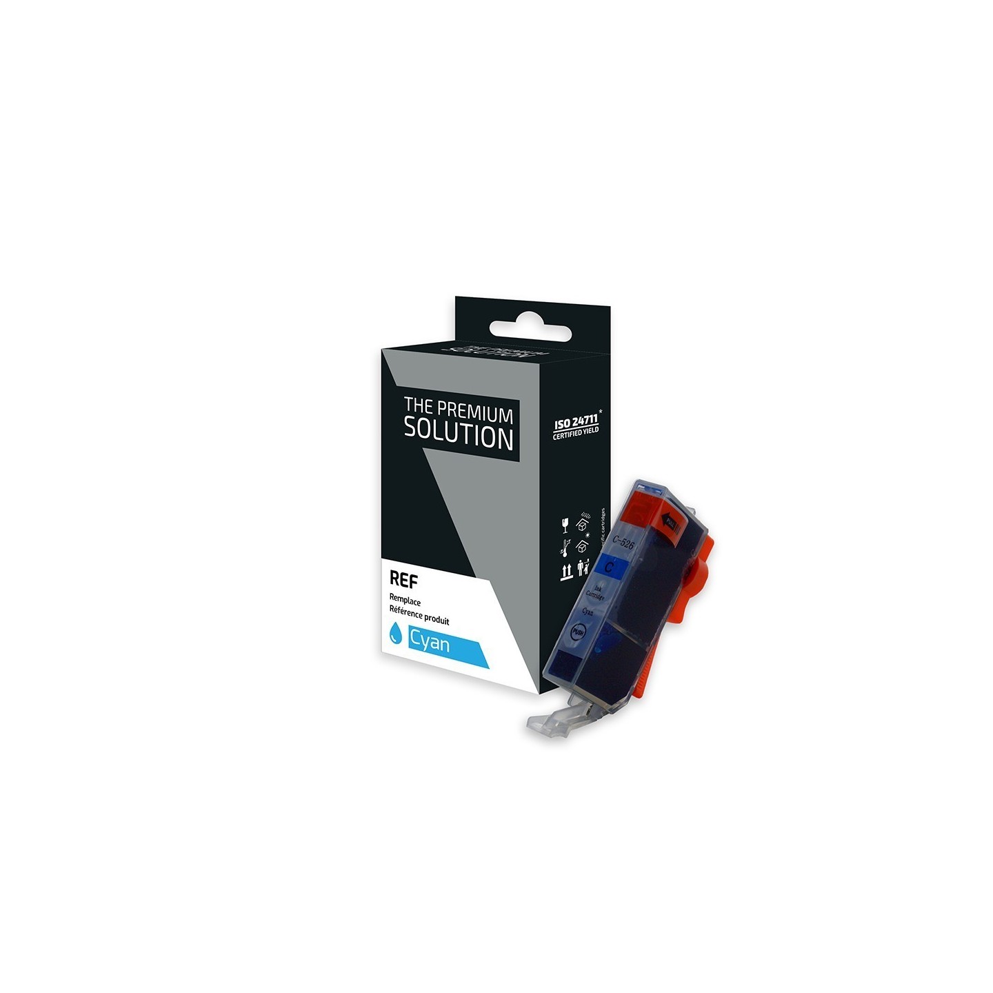 Canon C526C Cartouche compatible avec CLI-526C, 4541B001 - Cyan