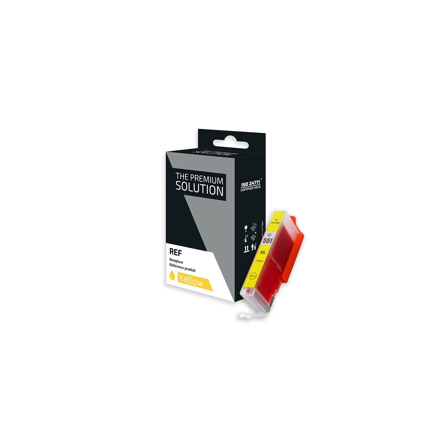 Canon C551XLY Cartouche compatible avec CLI551YXL, 6446B001 - Jaune