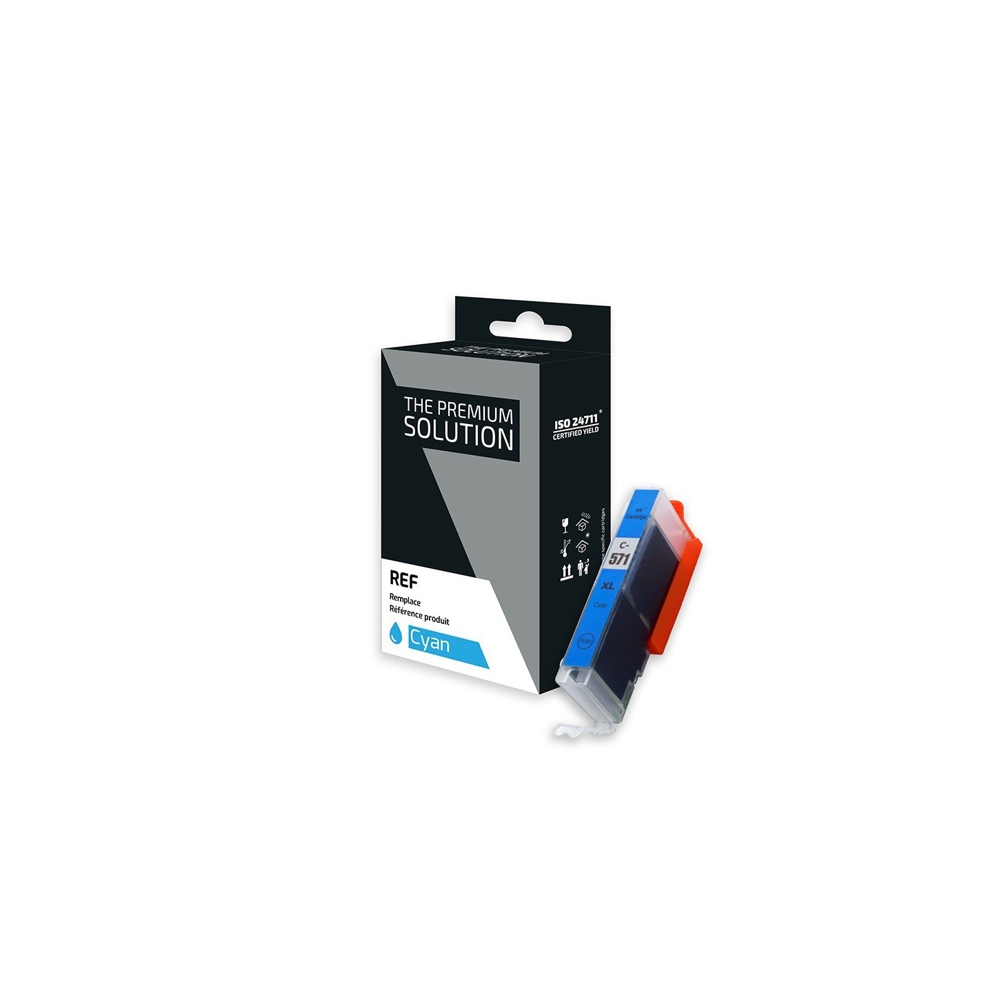 Canon C571XLC Cartouche compatible avec CLI571CXL, 0332C001 - Cyan