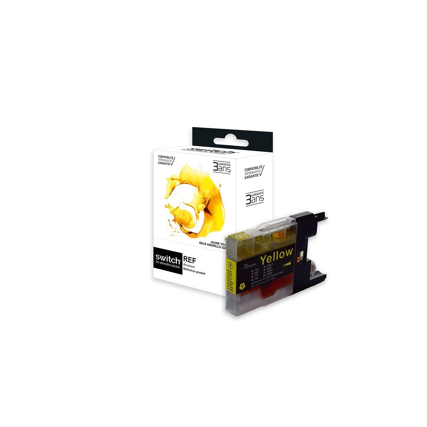 SWITCH Brother B1240XLY Cartouche compatible avec LC1220/1240/1280 - Jaune