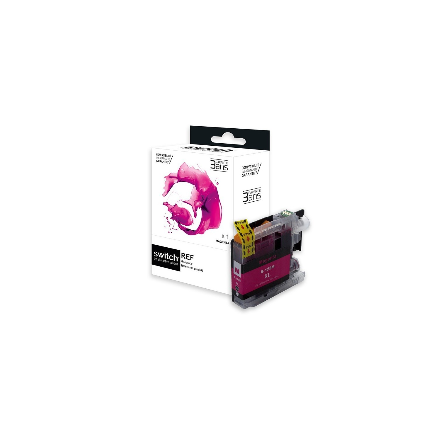 SWITCH Brother B125XLM Cartouche compatible avec LC125M - Magenta