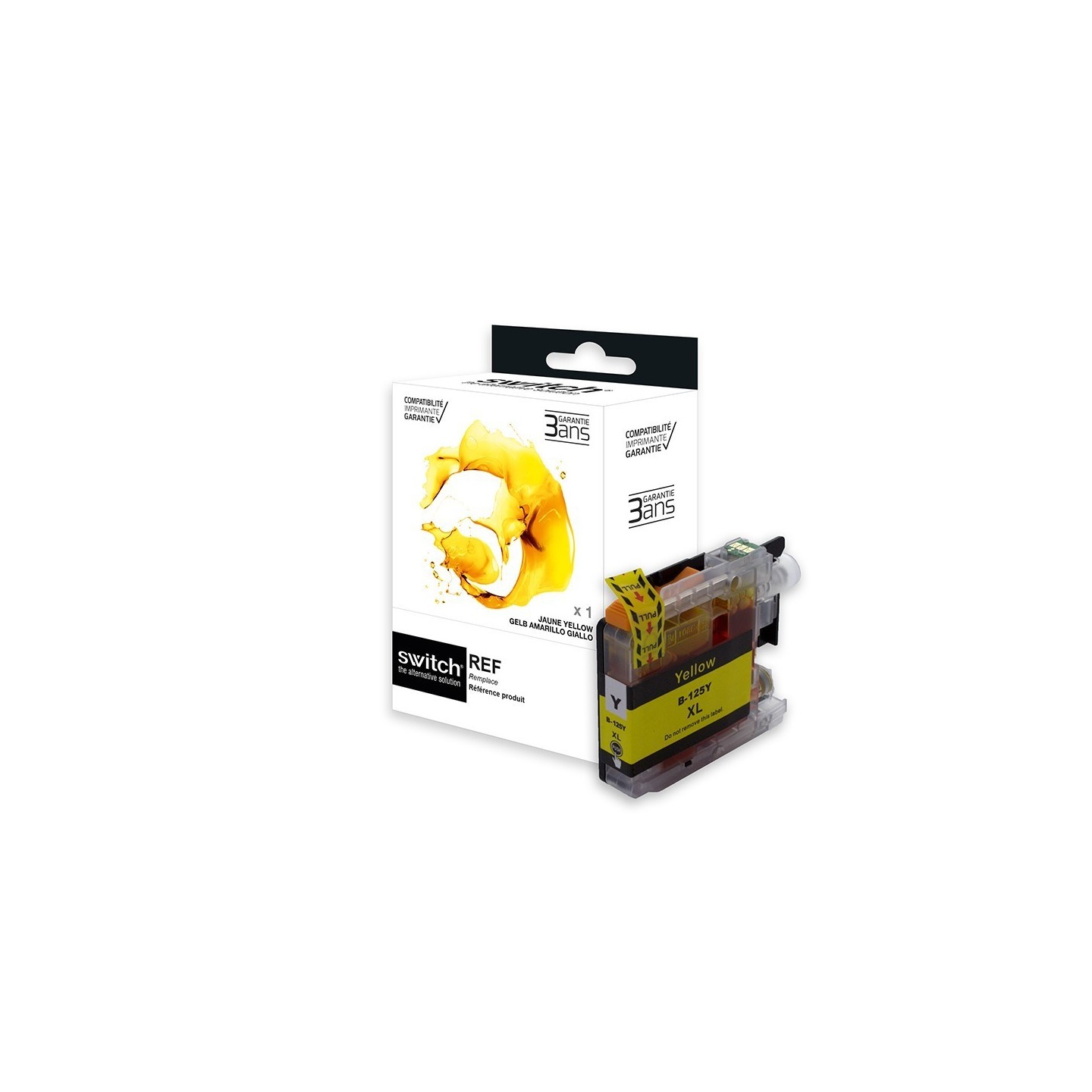 SWITCH Brother B125XLY Cartouche compatible avec LC125Y - Jaune