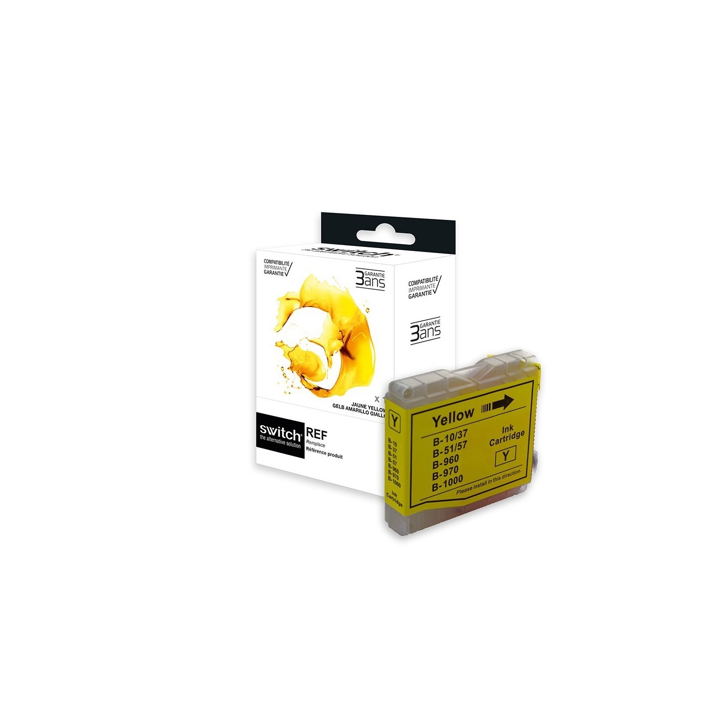 SWITCH Brother B970/1000Y Cartouche compatible avec LC970/LC1000Y - Jaune
