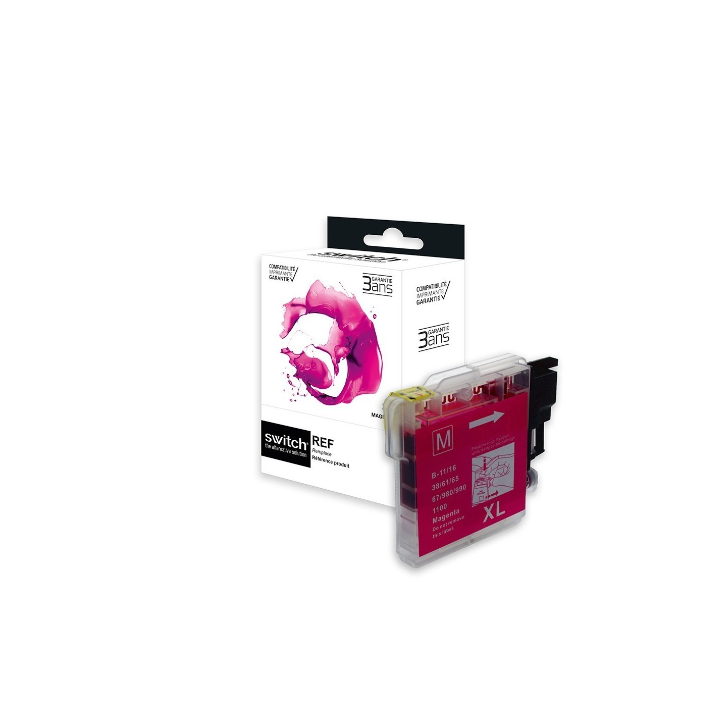 SWITCH Brother B980/1100M Cartouche compatible avec LC980/LC1100M - Magenta