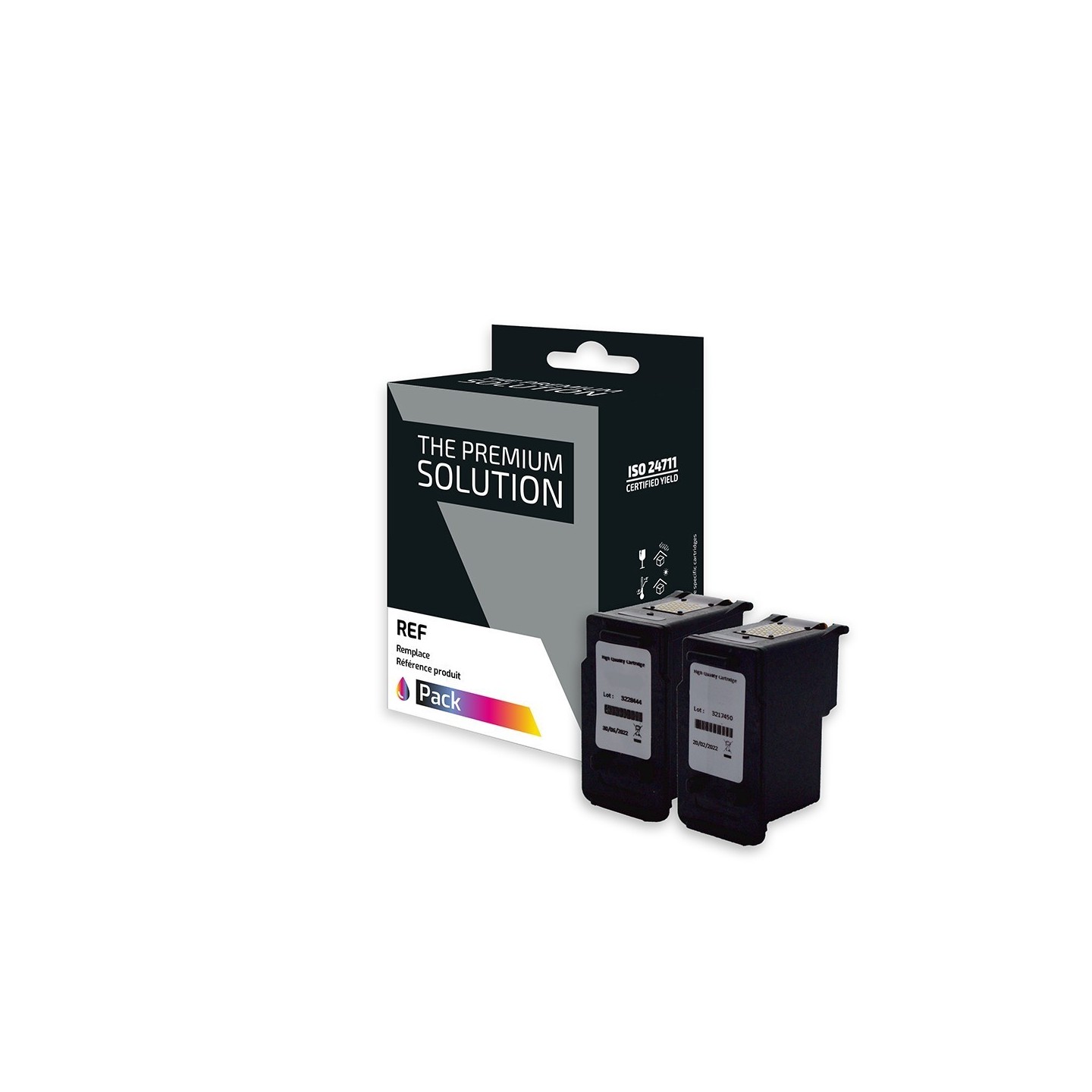 Canon C545XL/546XLv2 Pack x 2 compatible avec PG545XL, 8286B001 - CL546XL, 8288B001 - Noir + Tricolor