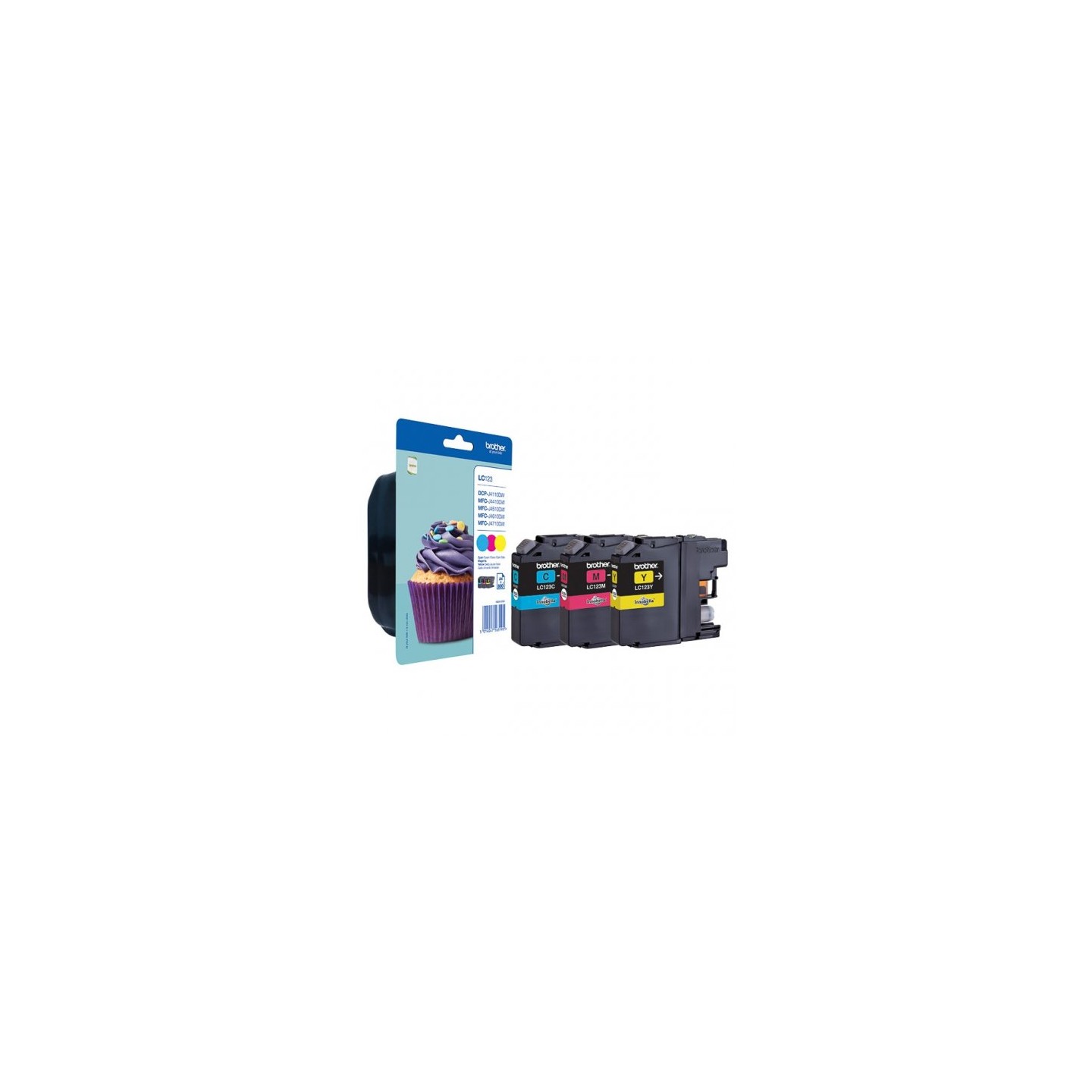 Brother KLC123CMY Pack x 3 original LC123RBWBP - Cyan Magenta Jaune