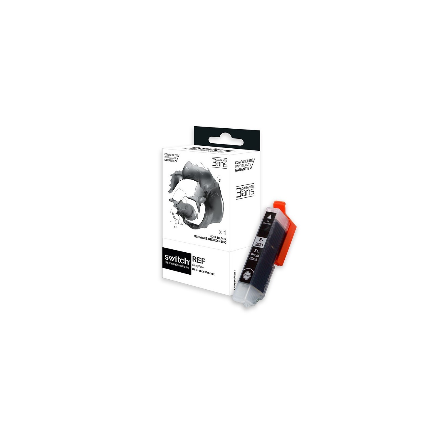 SWITCH Epson E2631 Cartouche compatible avec C13T26314012 - Photo Noir