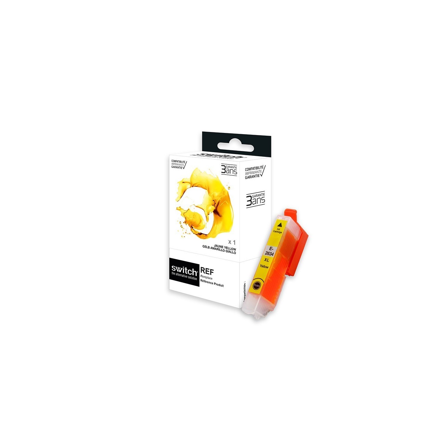 SWITCH Epson E2634 Cartouche compatible avec C13T26344012 - Jaune