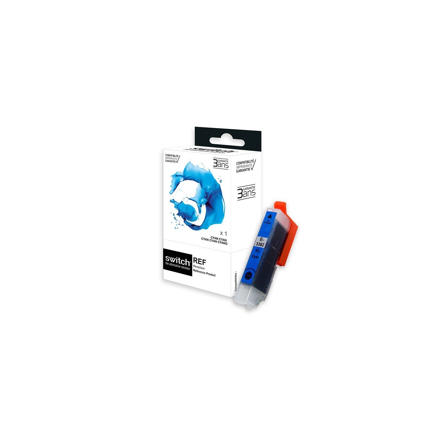 SWITCH Epson E3362 Cartouche compatible avec C13T33624012 - Cyan