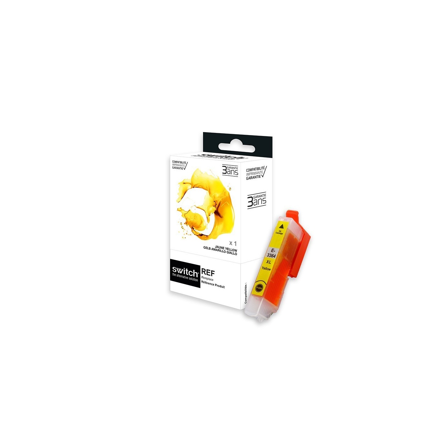 SWITCH Epson E3364 Cartouche compatible avec C13T33644012 - Jaune