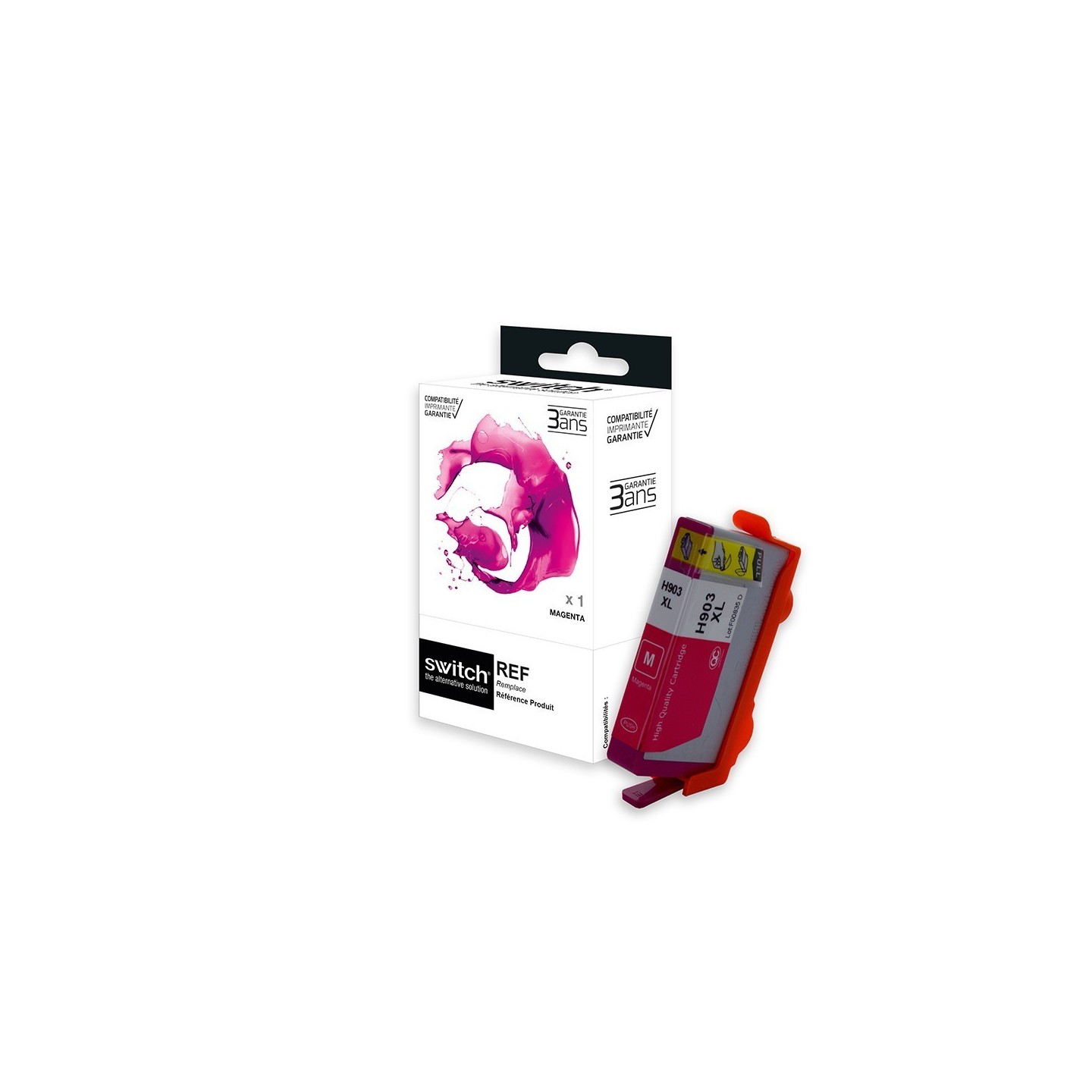 SWITCH hp H903XLM Cartouche compatible avec T6M07AE - Magenta