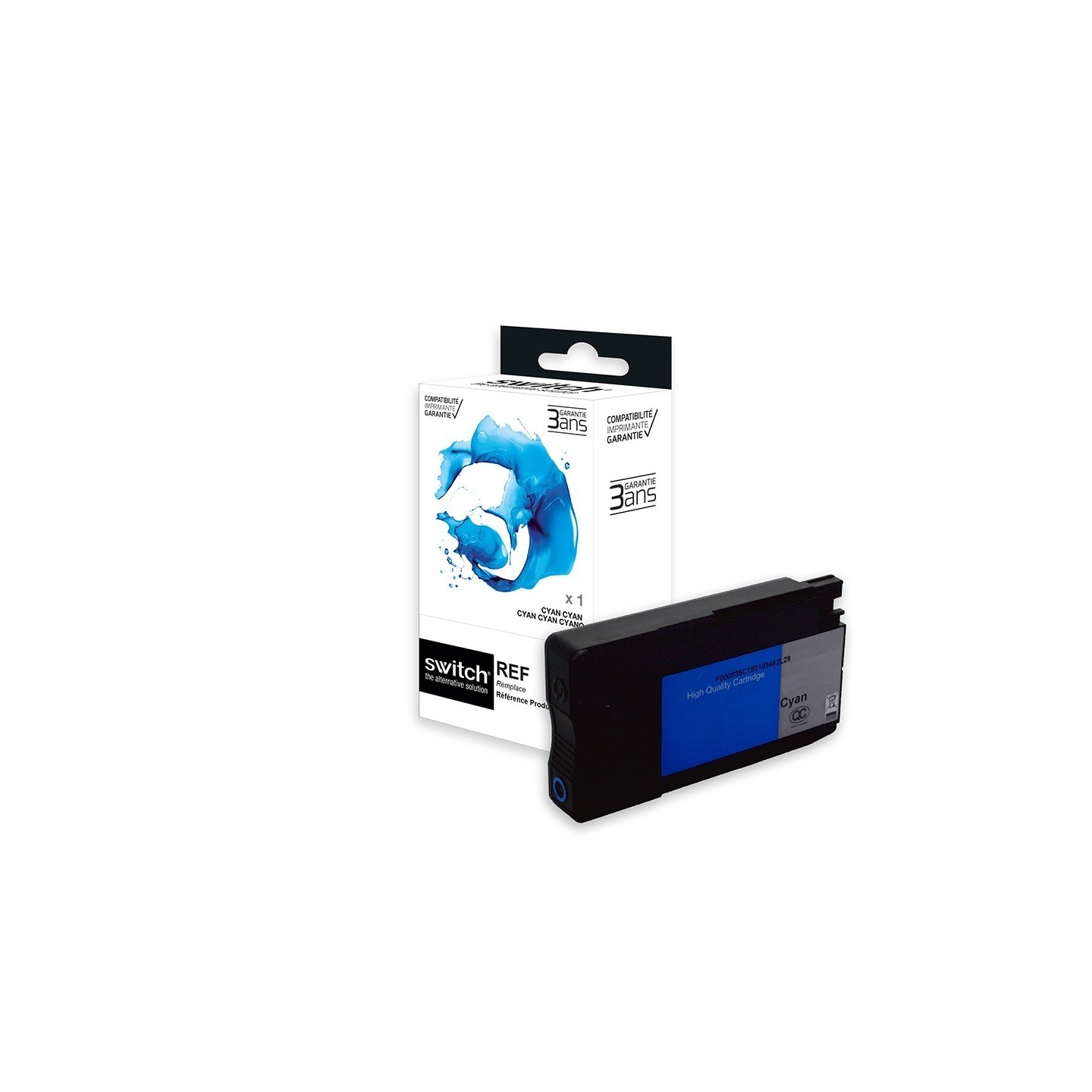 SWITCH hp H933XLC Cartouche compatible avec CN054AE - Cyan