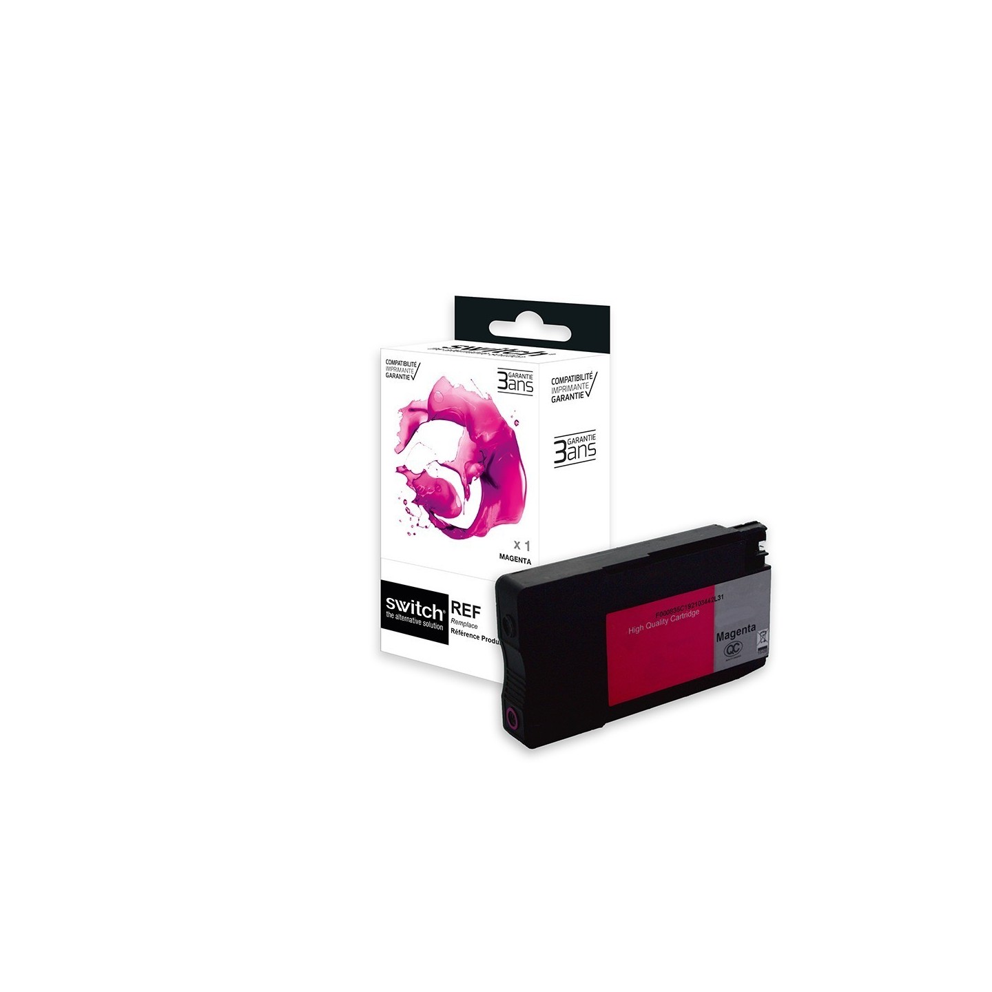 SWITCH hp H933XLM Cartouche compatible avec CN055AE - Magenta