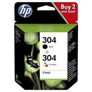 hp U304XLB/CL Pack x 2 original 3JB05AE - Noir + Tricolor