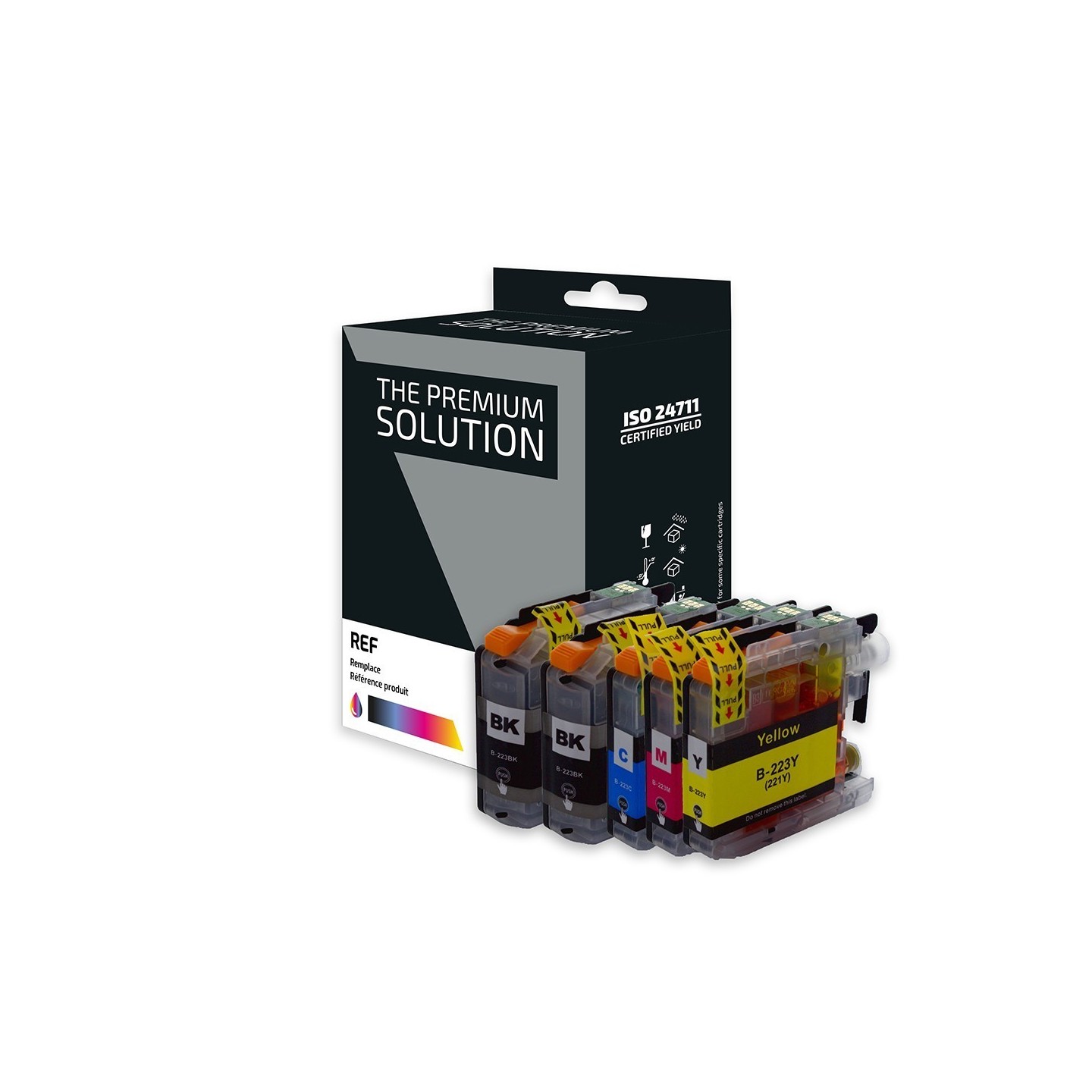 Brother B123 Pack x 5 compatible avec LC123 - Noir Cyan Magenta Jaune