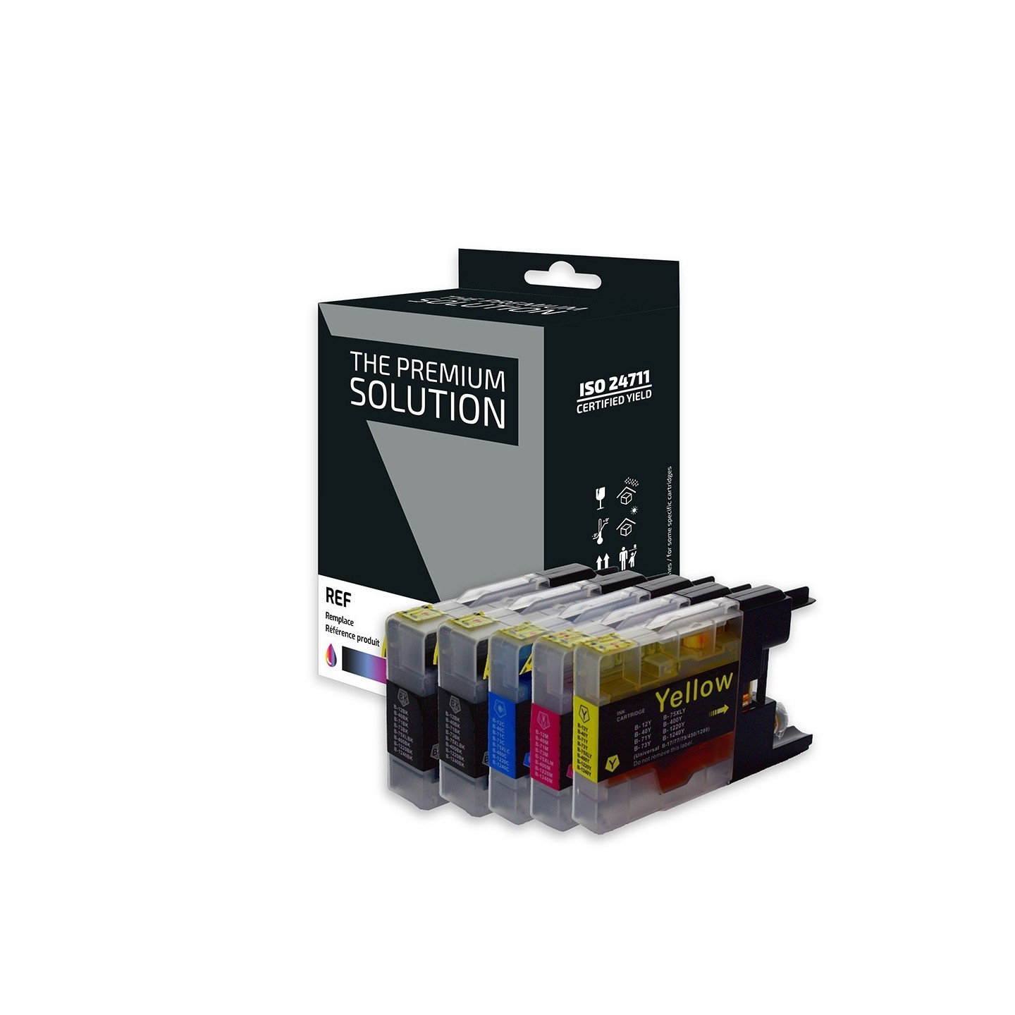 Brother B1240XL Pack x 5 compatible avec LC1220/1240/1280 - Noir Cyan Magenta Jaune