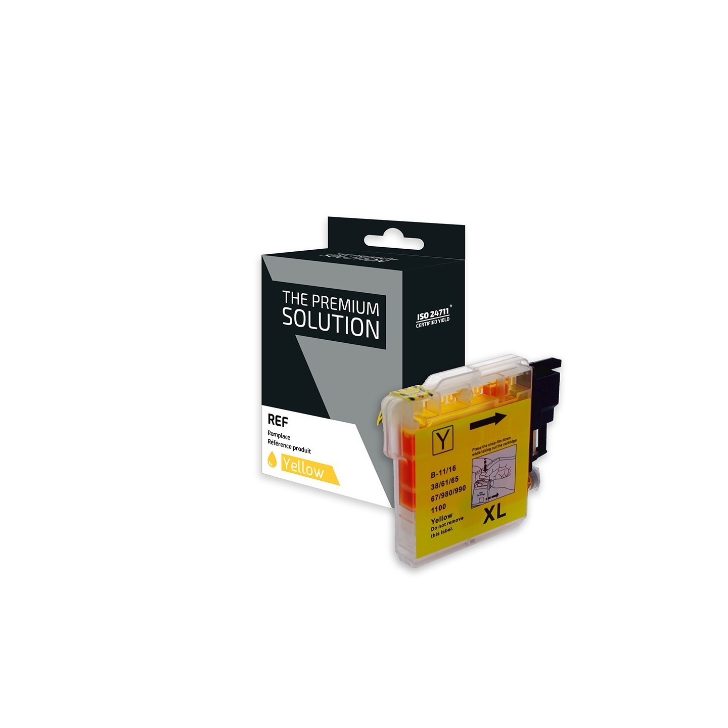 Brother B980/1100Y Cartouche compatible avec LC980/LC1100Y - Jaune