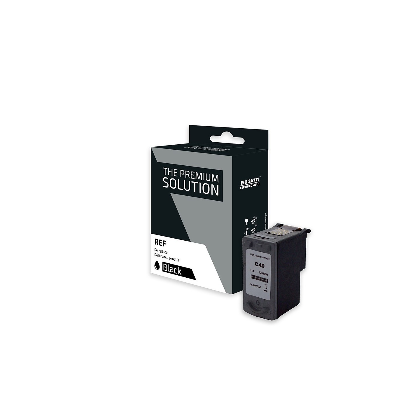 Canon C40 Cartouche compatible avec PG40, 0615B001 - Noir