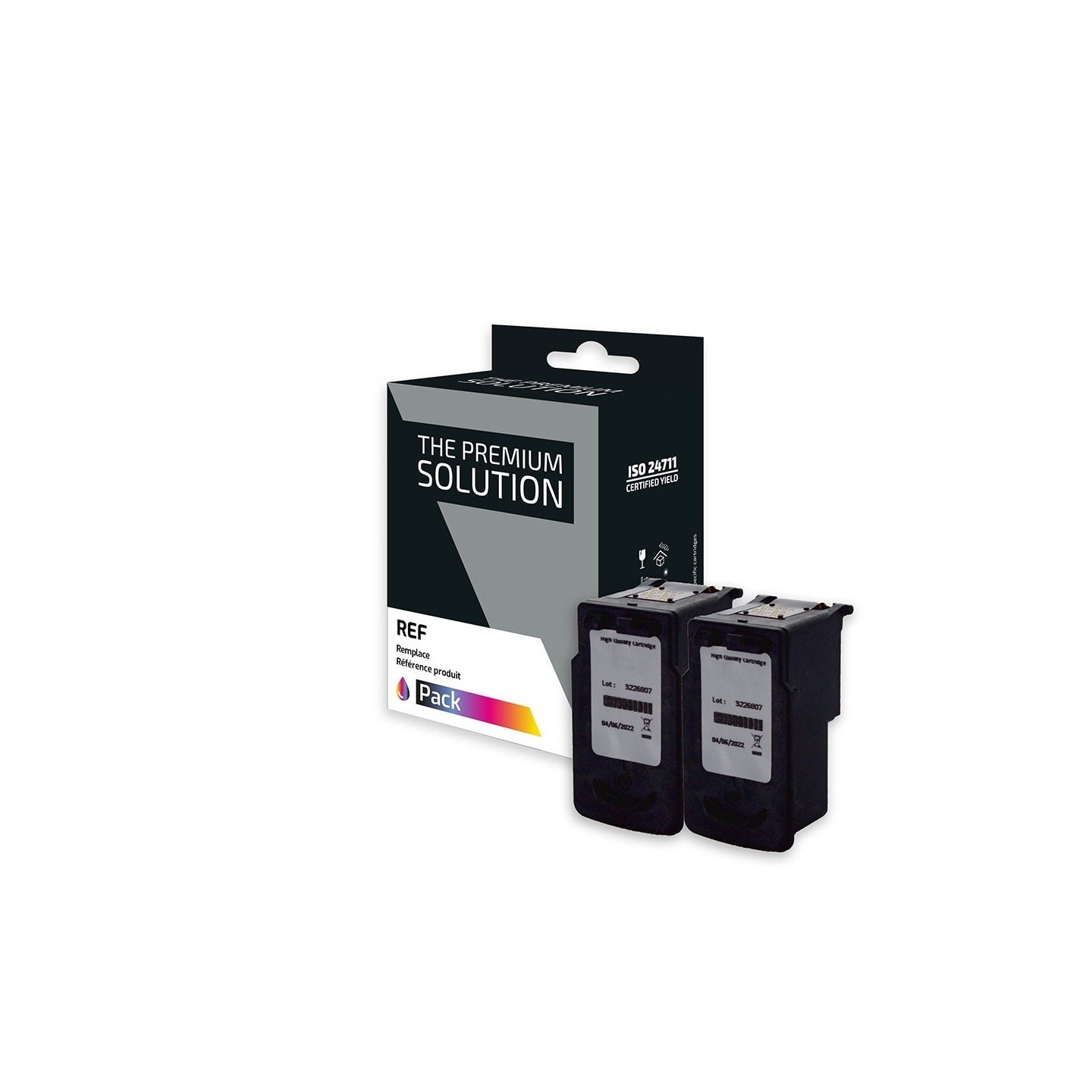 Canon C512/C513 Pack x 2 compatible avec PG512, CL513, 2969B001, 2971B001 - Noir + Tricolor