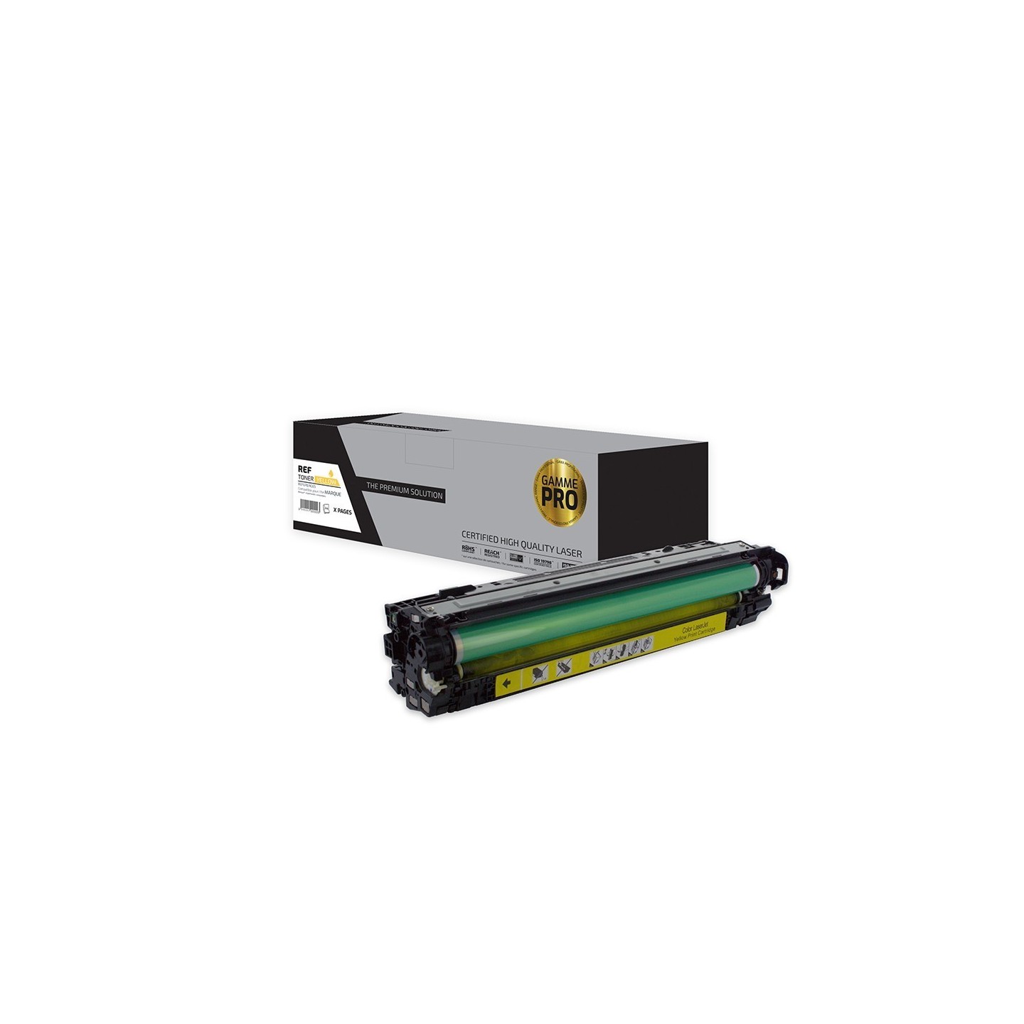 TPS HT307Y/CE742A - Toner 'Gamme PRO' compatible avec CE742A, 307A - Jaune