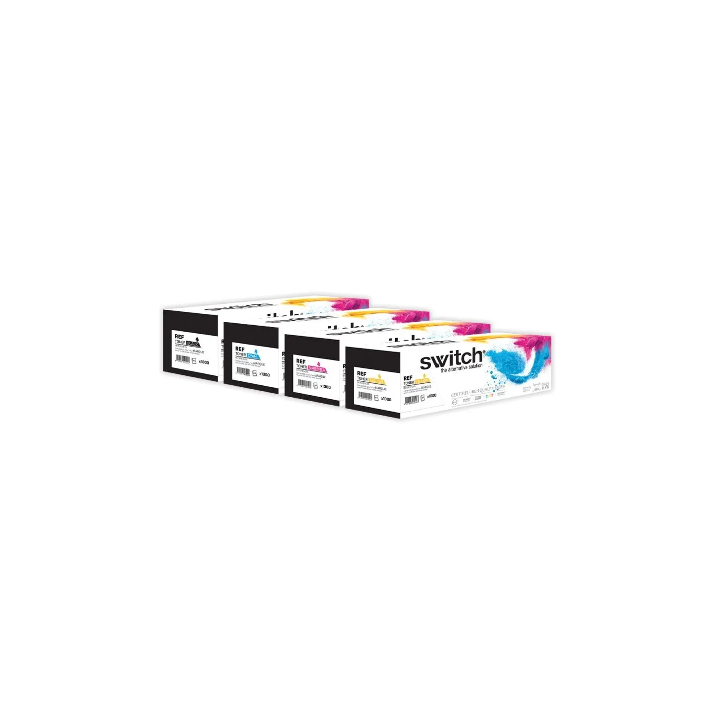 Hp 410X - SWITCH Pack x 4 Toner équivalent à CF410X - Black Cyan Magenta Yellow