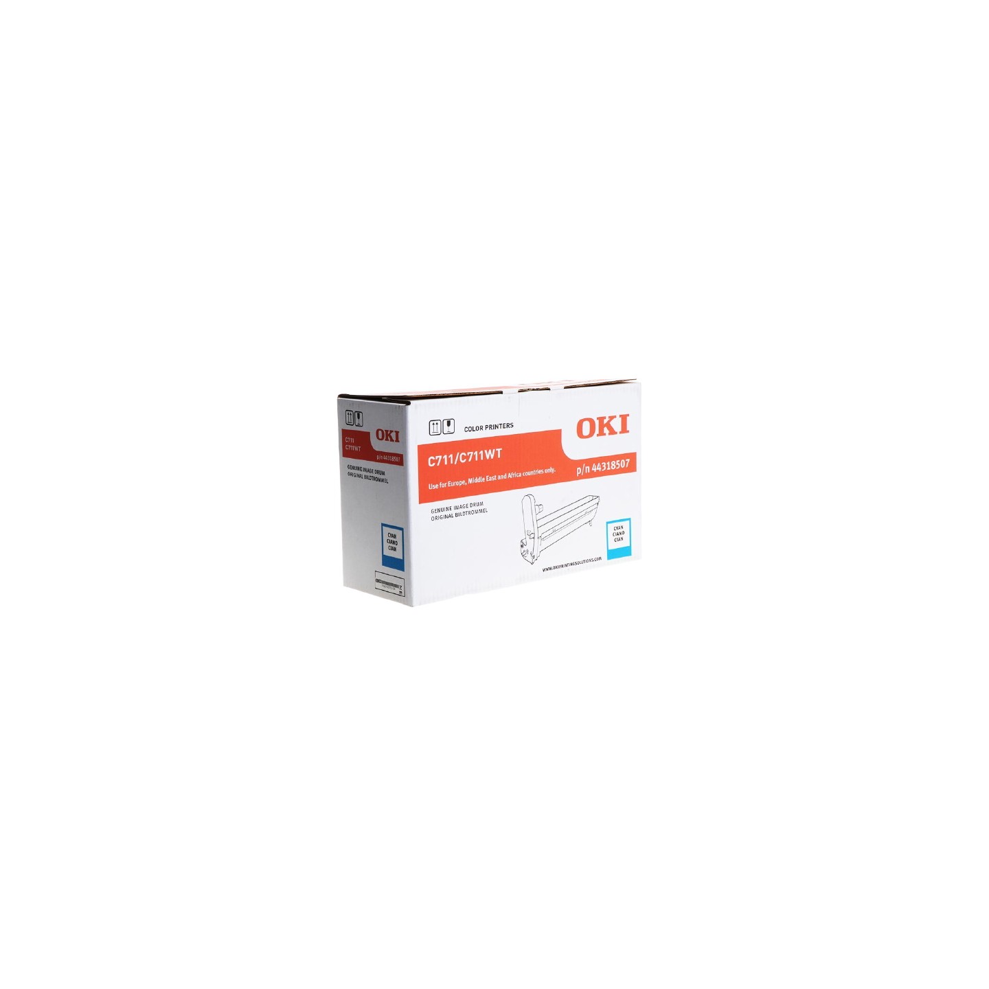 OKI C711 - Tambour authentique 44318507 - Cyan