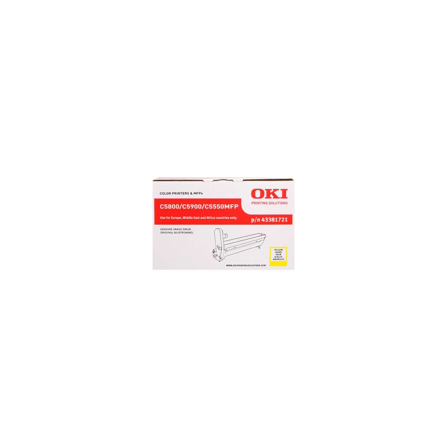 OKI C5800 - Tambour authentique 43381721 - Yellow