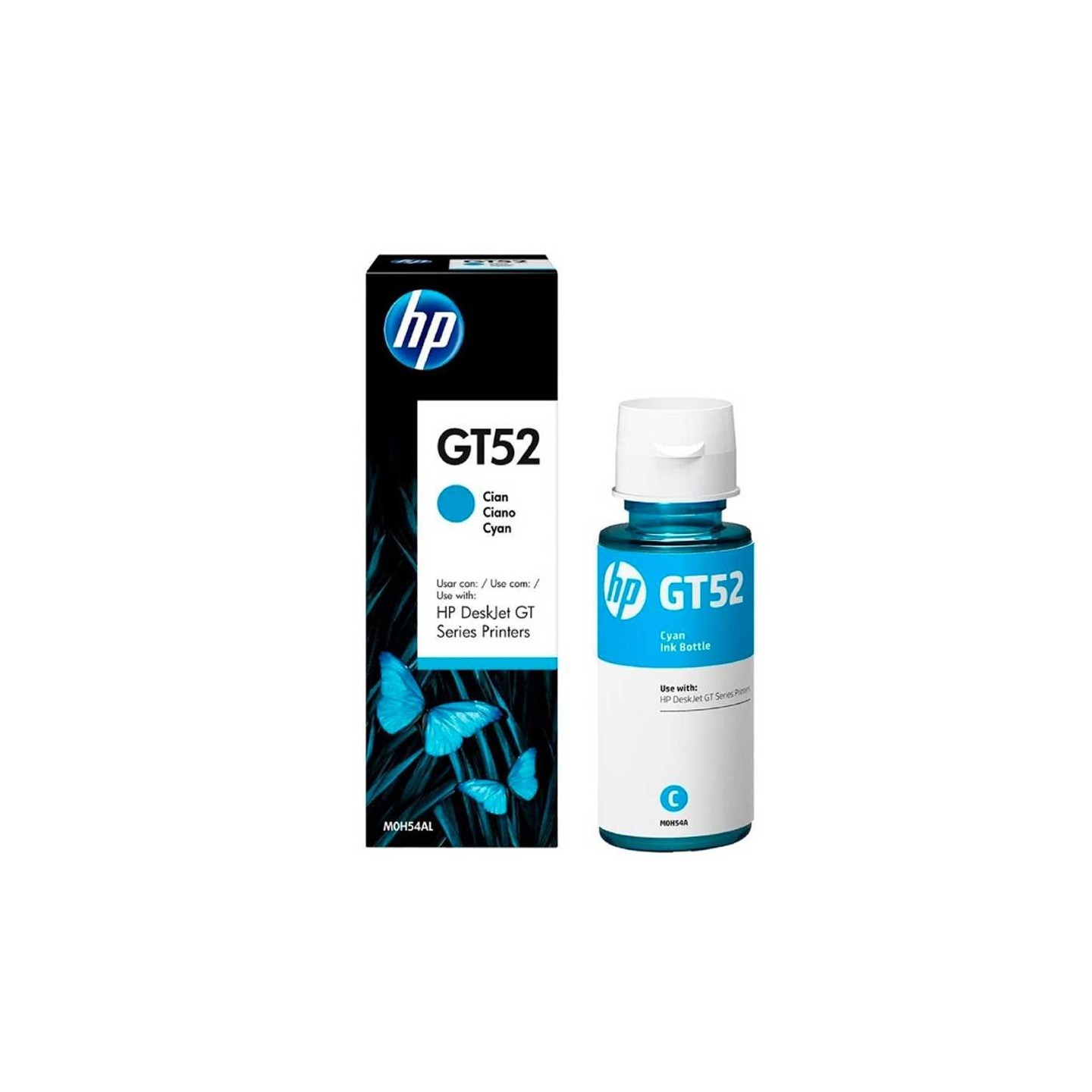 Hp GT52 - Flacon d'encre authentique M0H54AE - Cyan