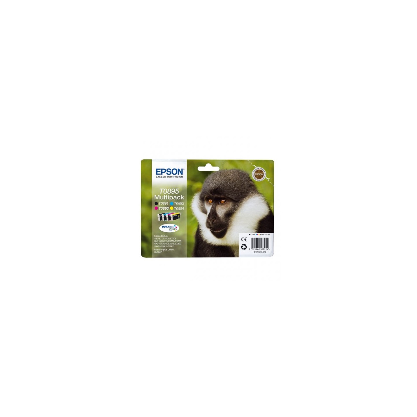 Epson E895 Pack x 4 original C13T0895 4011 - Noir Cyan Magenta Jaune