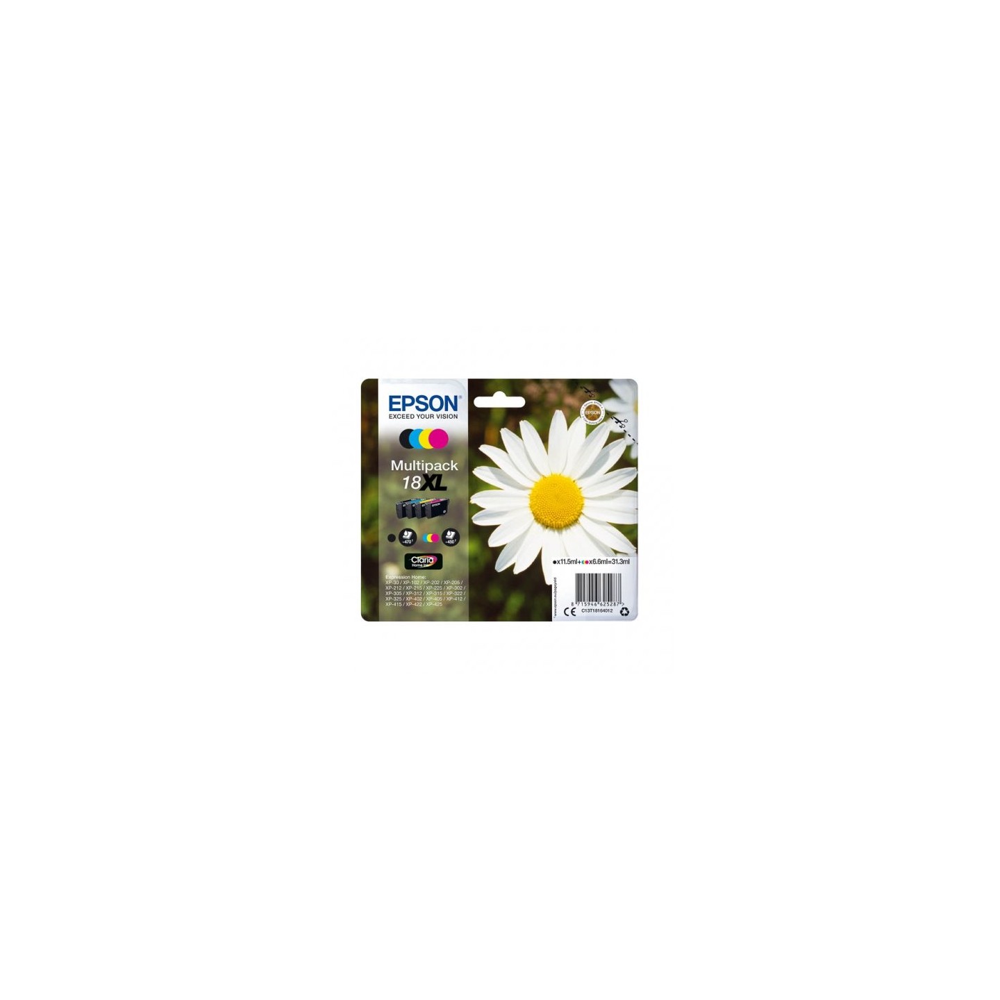 Epson E1816 Pack x 4 original C13T18164012 - Noir Cyan Magenta Jaune
