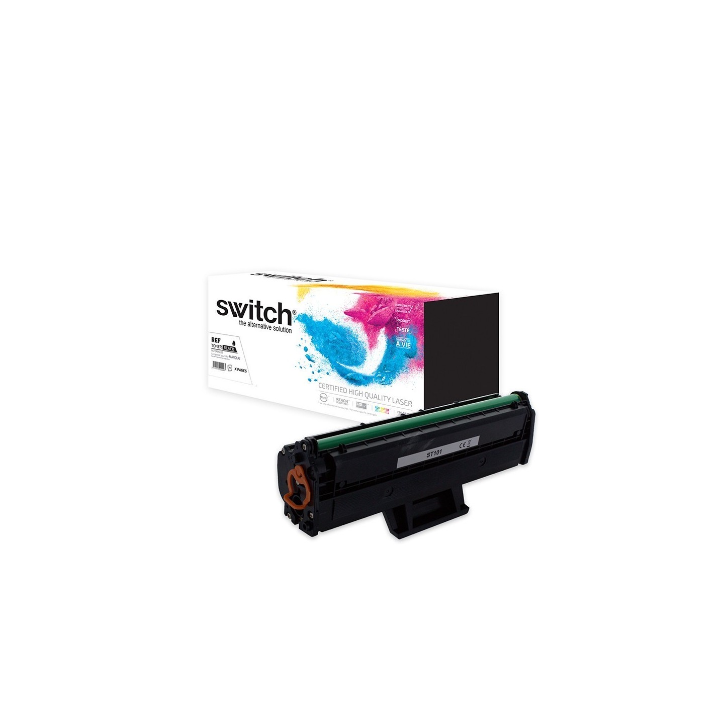 SWITCH Toner compatible avec MLT-D101SELS, SU696A - Noir