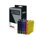 Epson E128 Pack x 5 compatible avec C13T12854011 - Noir Cyan Magenta Jaune