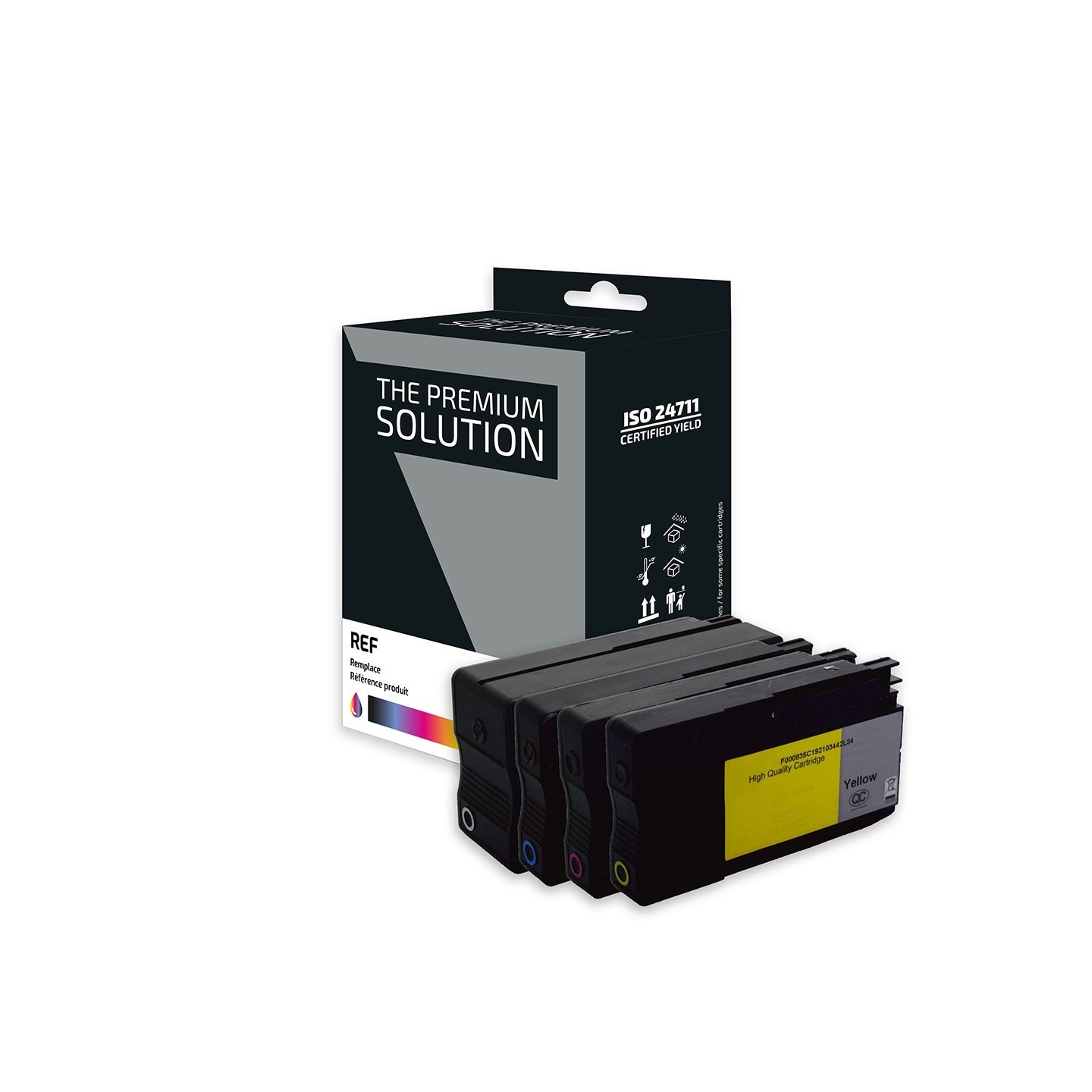 hp H950XL/H951XL Pack x 4 compatible avec CN045AE, CN046AE, CN047AE, CN048AE - Noir Cyan Magenta Jaune